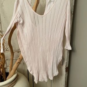 Free people soft pink long shirt size M